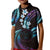 Hawaii Map Kanaka Maoli Kid Polo Shirt Fantastic Frangipani Amethyst Gradient