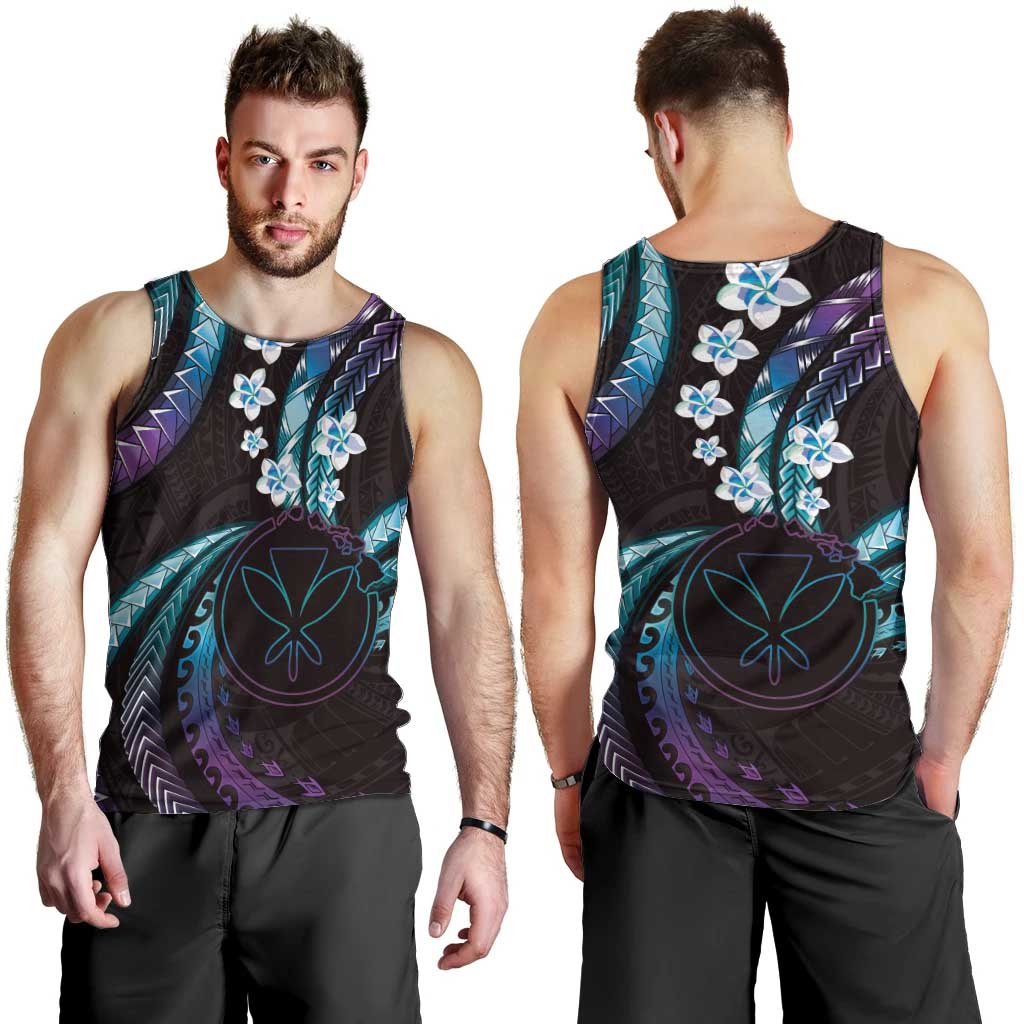 Hawaii Map Kanaka Maoli Men Tank Top Fantastic Frangipani Amethyst Gradient
