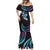 Hawaii Map Kanaka Maoli Mermaid Dress Fantastic Frangipani Amethyst Gradient