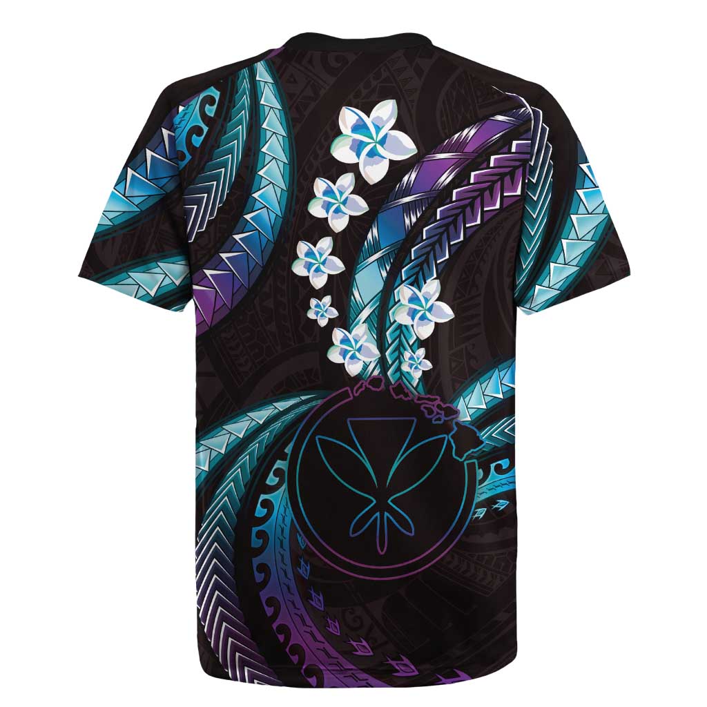 Hawaii Map Kanaka Maoli Rugby Jersey Fantastic Frangipani Amethyst Gradient LT01 - Polynesian Pride
