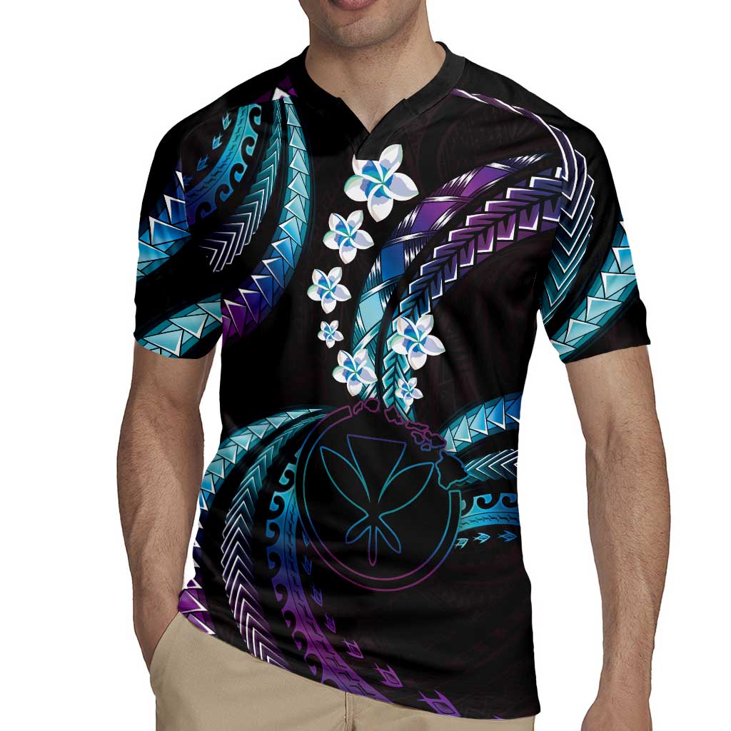 Hawaii Map Kanaka Maoli Rugby Jersey Fantastic Frangipani Amethyst Gradient LT01 - Polynesian Pride