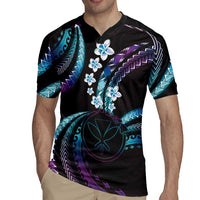 Hawaii Map Kanaka Maoli Rugby Jersey Fantastic Frangipani Amethyst Gradient LT01 - Polynesian Pride