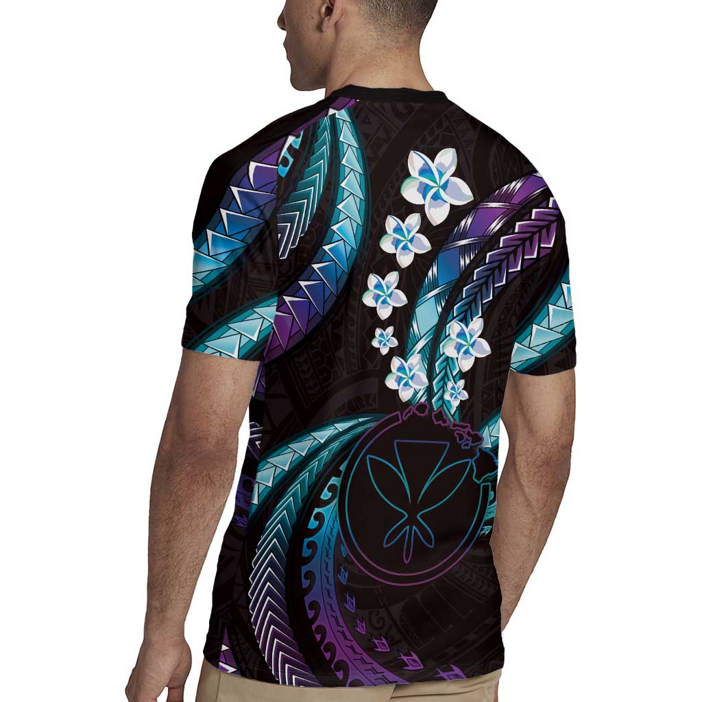 Hawaii Map Kanaka Maoli Rugby Jersey Fantastic Frangipani Amethyst Gradient LT01 - Polynesian Pride