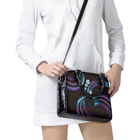 Hawaii Map Kanaka Maoli Shoulder Handbag Fantastic Frangipani Amethyst Gradient LT01 - Polynesian Pride