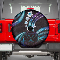 Hawaii Map Kanaka Maoli Spare Tire Cover Fantastic Frangipani Amethyst Gradient