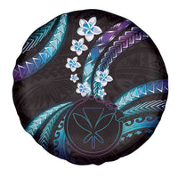 Hawaii Map Kanaka Maoli Spare Tire Cover Fantastic Frangipani Amethyst Gradient