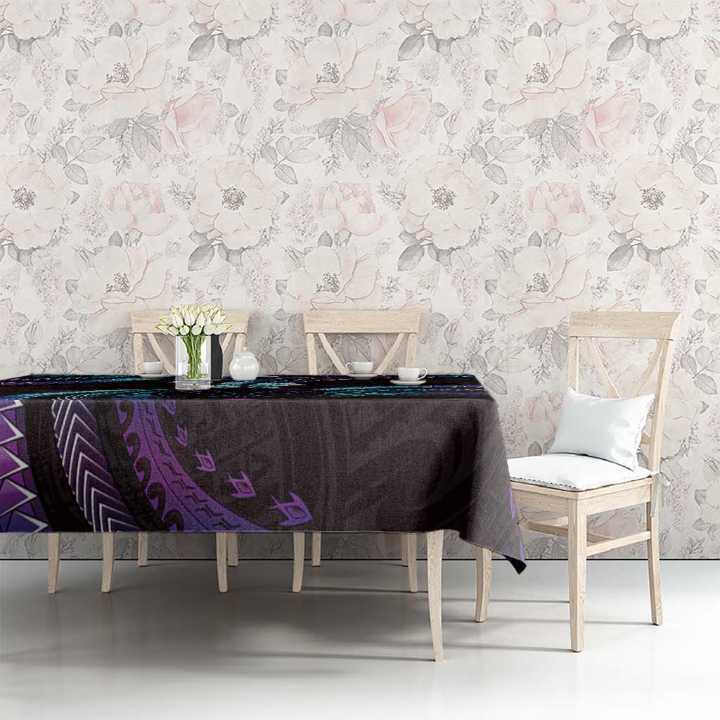 Hawaii Map Kanaka Maoli Tablecloth Fantastic Frangipani Amethyst Gradient