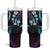 Hawaii Map Kanaka Maoli Tumbler With Handle Fantastic Frangipani Amethyst Gradient