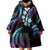 Hawaii Map Kanaka Maoli Wearable Blanket Hoodie Fantastic Frangipani Amethyst Gradient