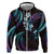 Hawaii Map Kanaka Maoli Zip Hoodie Fantastic Frangipani Amethyst Gradient