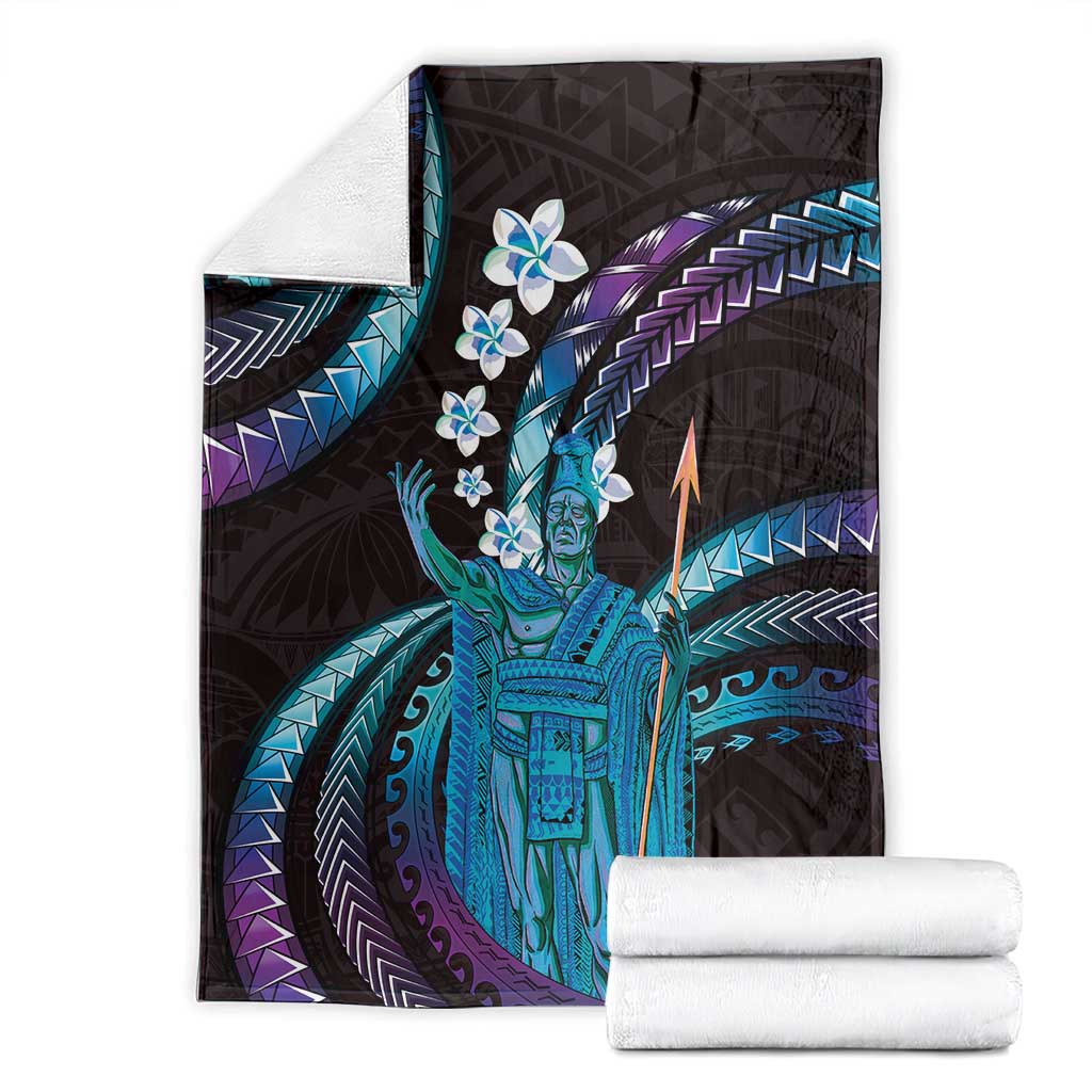 Hawaii King Kamehameha Blanket Fantastic Plumeria Amethyst Gradient