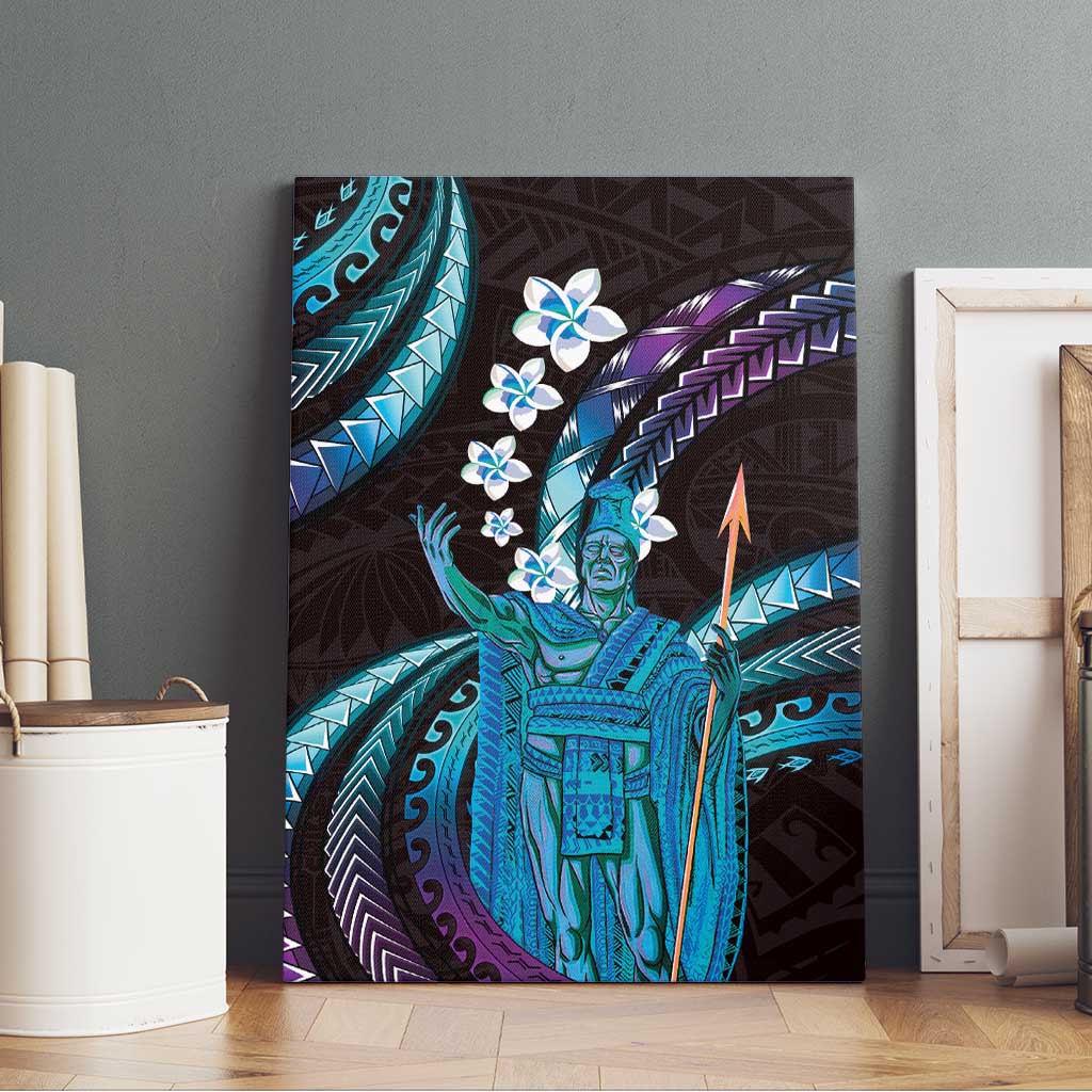 Hawaii King Kamehameha Canvas Wall Art Fantastic Plumeria Amethyst Gradient