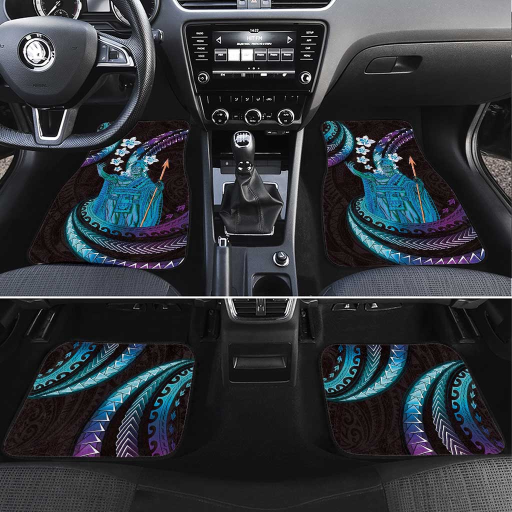 Hawaii King Kamehameha Car Mats Fantastic Plumeria Amethyst Gradient