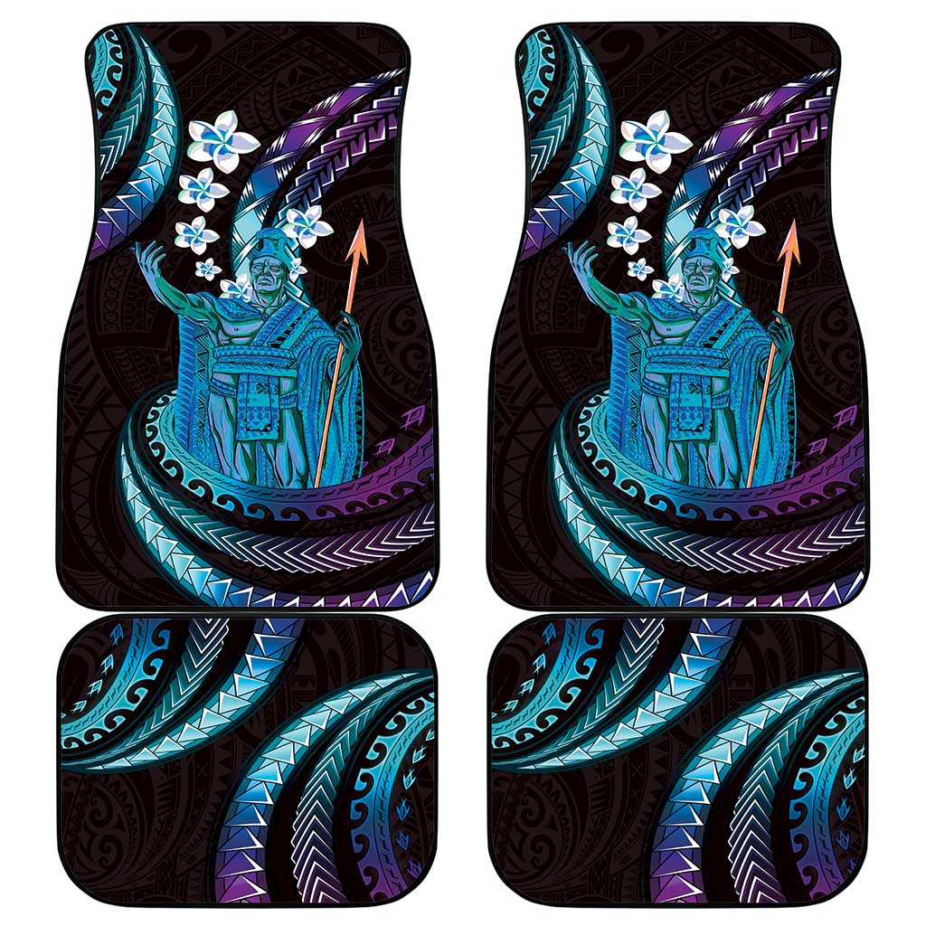 Hawaii King Kamehameha Car Mats Fantastic Plumeria Amethyst Gradient