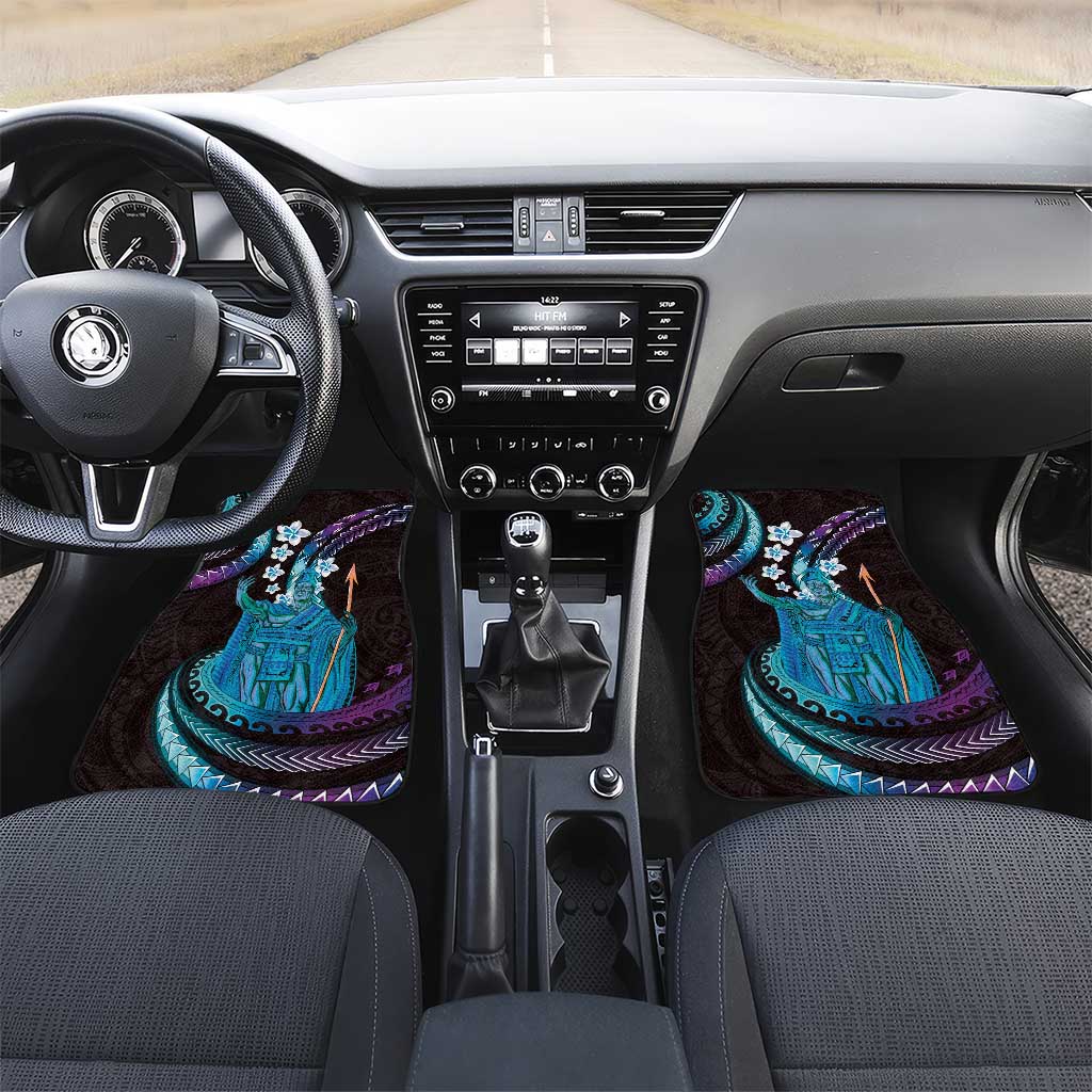 Hawaii King Kamehameha Car Mats Fantastic Plumeria Amethyst Gradient