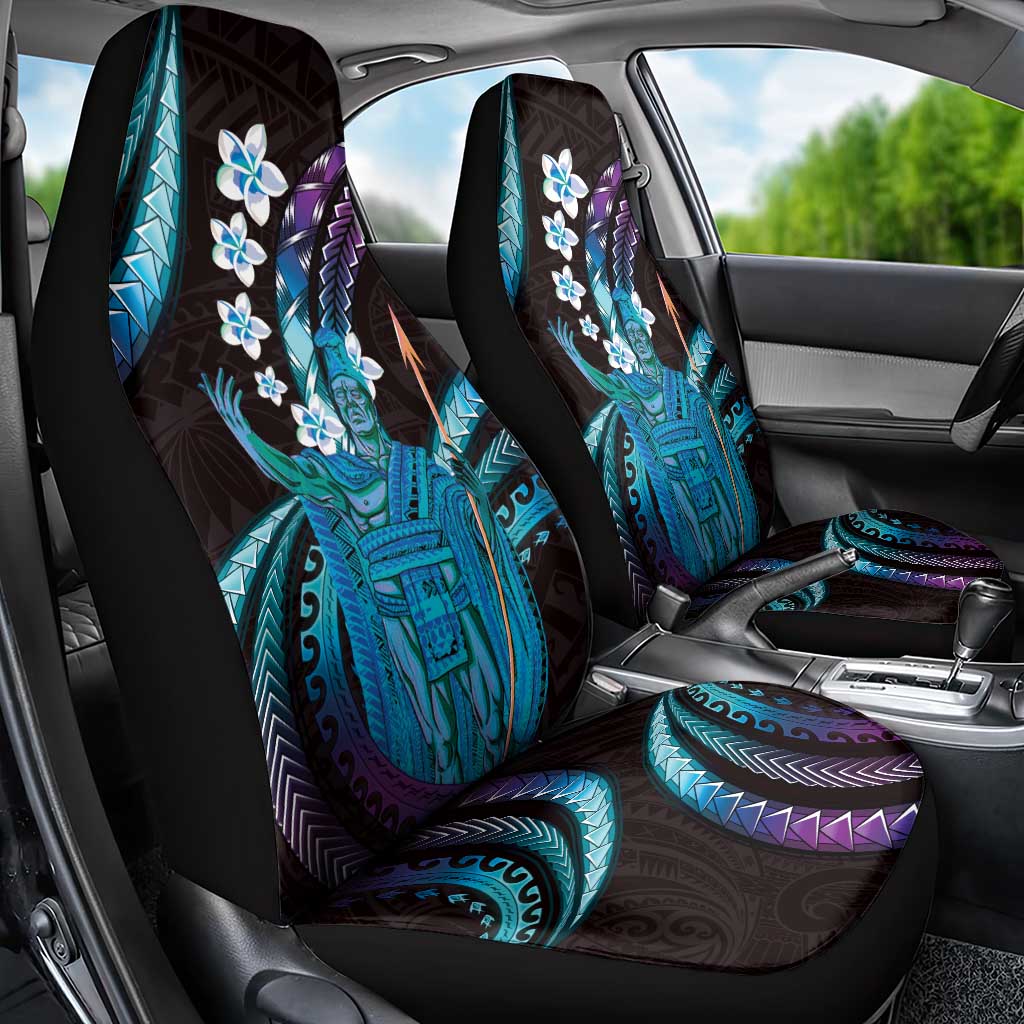 Hawaii King Kamehameha Car Seat Cover Fantastic Plumeria Amethyst Gradient