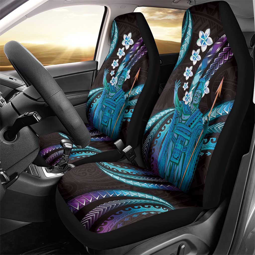 Hawaii King Kamehameha Car Seat Cover Fantastic Plumeria Amethyst Gradient