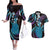 Hawaii King Kamehameha Couples Matching Off The Shoulder Long Sleeve Dress and Hawaiian Shirt Fantastic Plumeria Amethyst Gradient