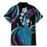 Hawaii King Kamehameha Family Matching Mermaid Dress and Hawaiian Shirt Fantastic Plumeria Amethyst Gradient LT01 - Polynesian Pride