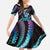 Hawaii King Kamehameha Family Matching Off The Shoulder Long Sleeve Dress and Hawaiian Shirt Fantastic Plumeria Amethyst Gradient