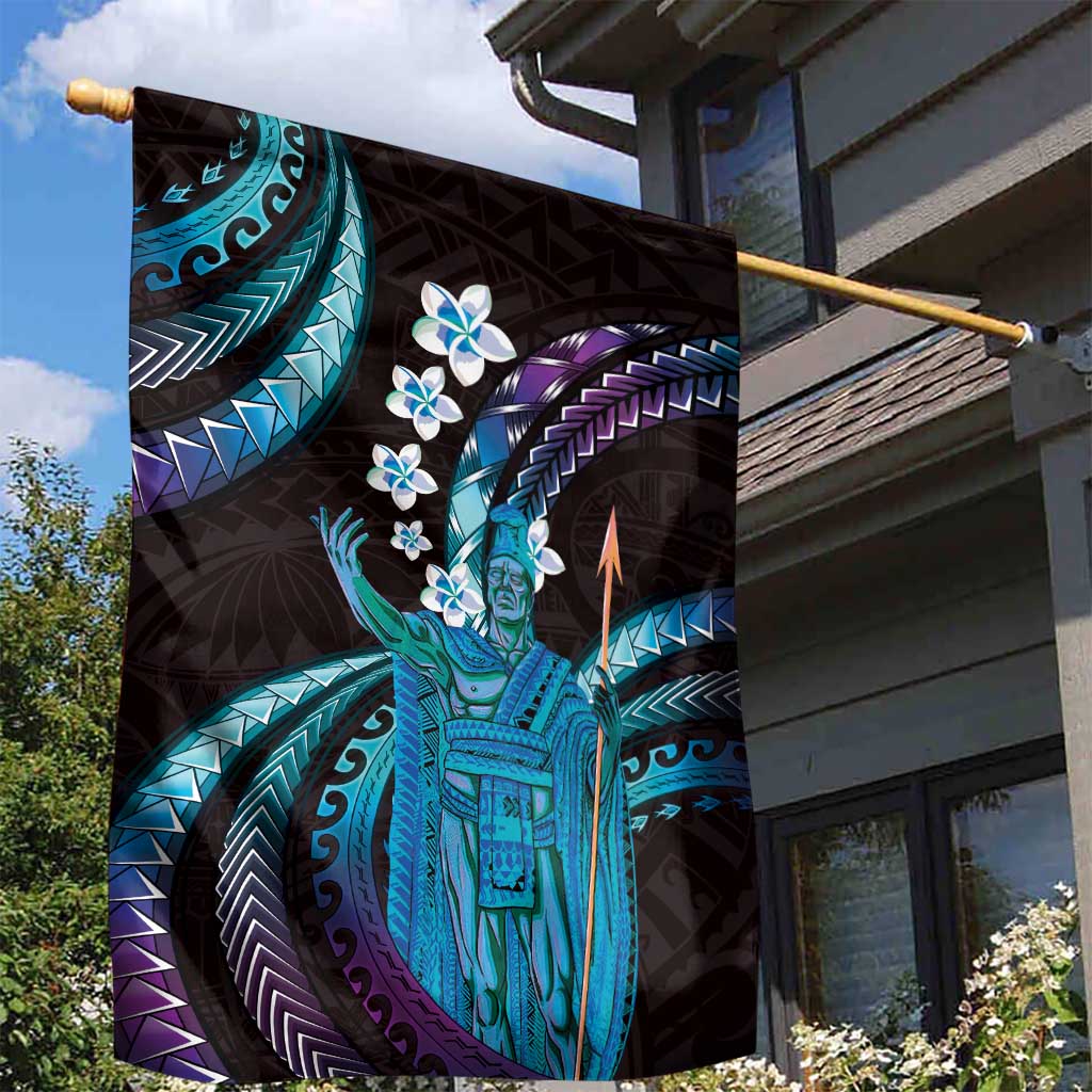 Hawaii King Kamehameha Garden Flag Fantastic Plumeria Amethyst Gradient