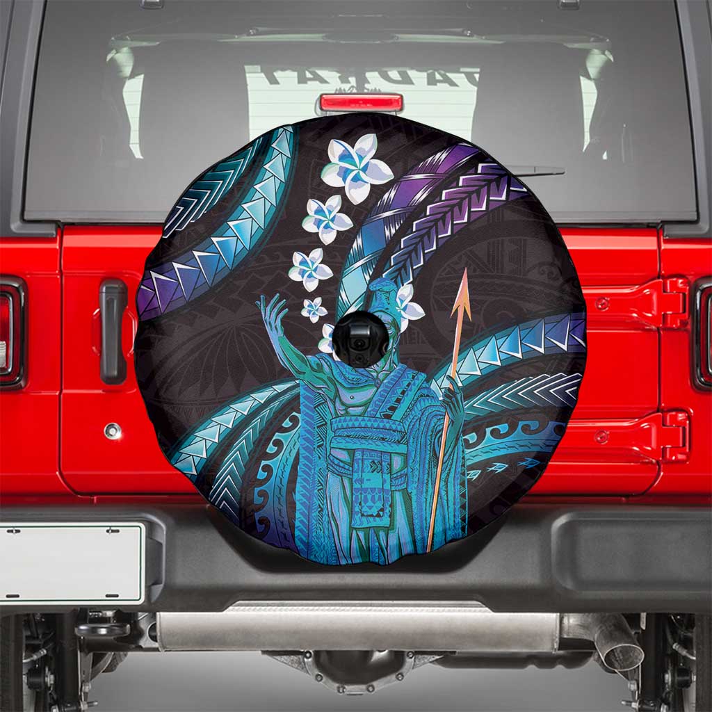 Hawaii King Kamehameha Spare Tire Cover Fantastic Plumeria Amethyst Gradient