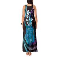 Hawaii King Kamehameha Tank Maxi Dress Fantastic Plumeria Amethyst Gradient