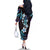 Hawaii Plumeria Family Matching Off The Shoulder Long Sleeve Dress and Hawaiian Shirt Amethyst Gradient Polynesian Pattern