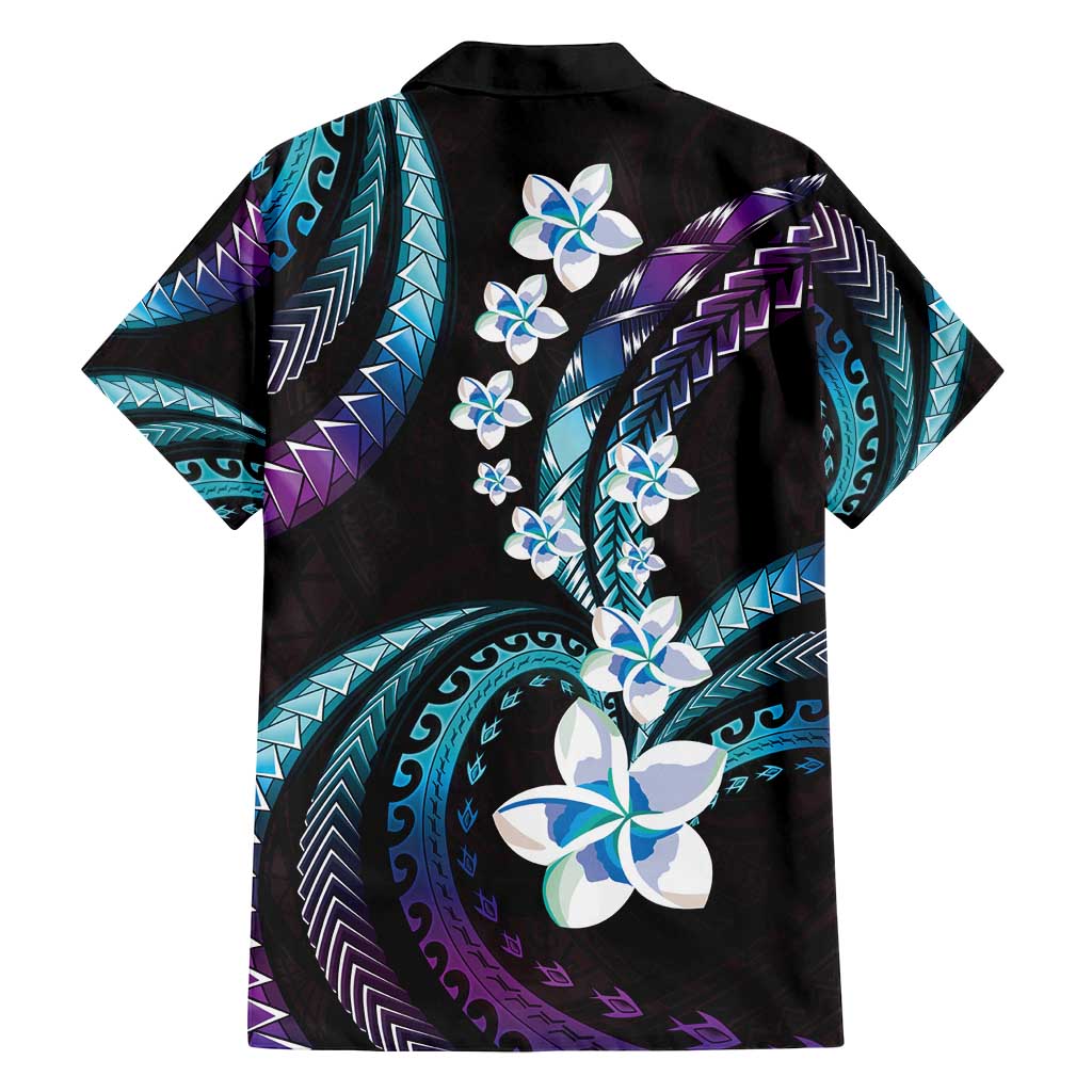 Hawaii Plumeria Family Matching Tank Maxi Dress and Hawaiian Shirt Amethyst Gradient Polynesian Pattern