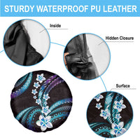 Hawaii Plumeria Spare Tire Cover Amethyst Gradient Polynesian Pattern