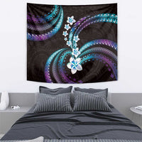 Hawaii Plumeria Tapestry Amethyst Gradient Polynesian Pattern