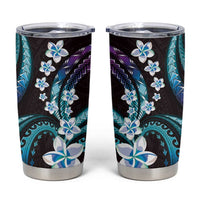Hawaii Plumeria Tumbler Cup Amethyst Gradient Polynesian Pattern
