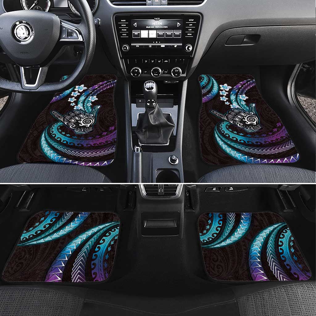 Hawaii Shaka Sign Car Mats Fantastic Frangipani Amethyst Gradient