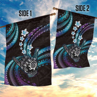 Hawaii Shaka Sign Garden Flag Fantastic Frangipani Amethyst Gradient
