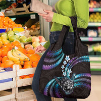 Hawaii Shaka Sign Grocery Bag Fantastic Frangipani Amethyst Gradient