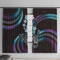 Hawaii Shaka Sign Window Curtain Fantastic Frangipani Amethyst Gradient