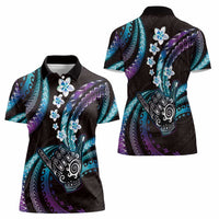 Hawaii Shaka Sign Women Polo Shirt Fantastic Frangipani Amethyst Gradient