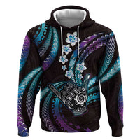 Hawaii Shaka Sign Zip Hoodie Fantastic Frangipani Amethyst Gradient