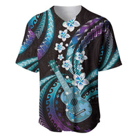 Hawaiian Ukulele Baseball Jersey Amethyst Gradient Fantastic Plumeria LT01 Purple - Polynesian Pride