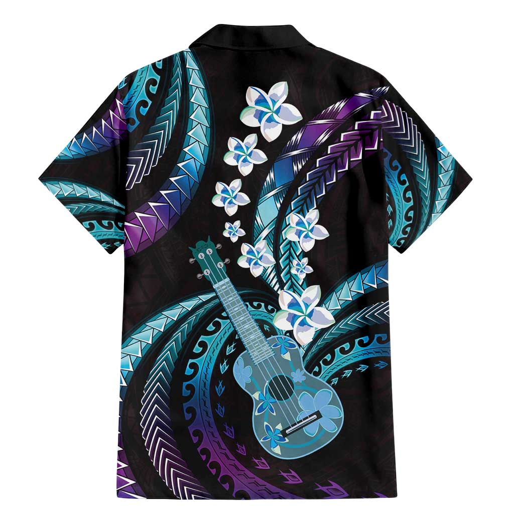 Hawaiian Ukulele Family Matching Mermaid Dress and Hawaiian Shirt Amethyst Gradient Fantastic Plumeria