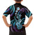 Hawaiian Ukulele Family Matching Off The Shoulder Long Sleeve Dress and Hawaiian Shirt Amethyst Gradient Fantastic Plumeria