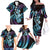 Hawaiian Ukulele Family Matching Off The Shoulder Long Sleeve Dress and Hawaiian Shirt Amethyst Gradient Fantastic Plumeria