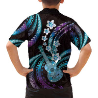 Hawaiian Ukulele Family Matching Puletasi and Hawaiian Shirt Amethyst Gradient Fantastic Plumeria LT01 - Polynesian Pride