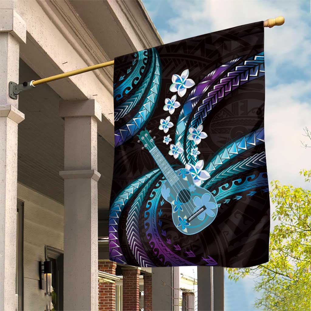 Hawaiian Ukulele Garden Flag Amethyst Gradient Fantastic Plumeria