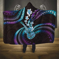 Hawaiian Ukulele Hooded Blanket Amethyst Gradient Fantastic Plumeria LT01 - Polynesian Pride