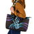Hawaiian Ukulele Leather Tote Bag Amethyst Gradient Fantastic Plumeria