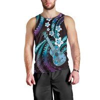 Hawaiian Ukulele Men Tank Top Amethyst Gradient Fantastic Plumeria