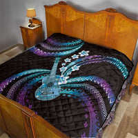 Hawaiian Ukulele Quilt Amethyst Gradient Fantastic Plumeria