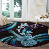 Hawaiian Ukulele Round Carpet Amethyst Gradient Fantastic Plumeria LT01 - Polynesian Pride