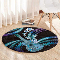 Hawaiian Ukulele Round Carpet Amethyst Gradient Fantastic Plumeria LT01 - Polynesian Pride